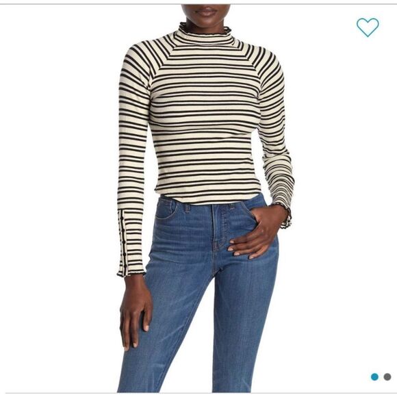 NWT Free People Striped Cutout Top - Picture 1 of 3